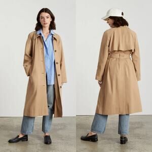 Everlane The Gathered Drape Trench Coat Belted Ash Brown Women Small NWD Classic